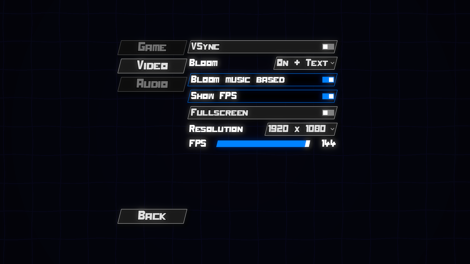 Video options