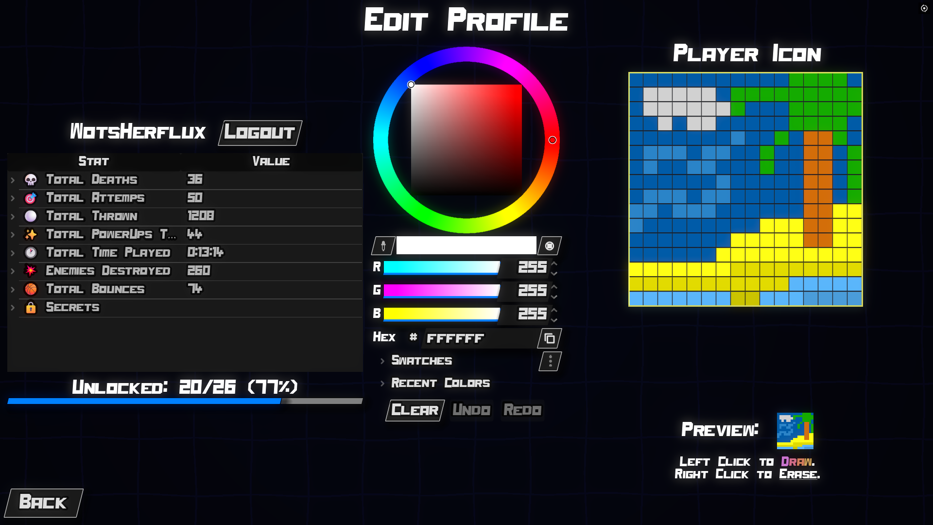 Edit player profile